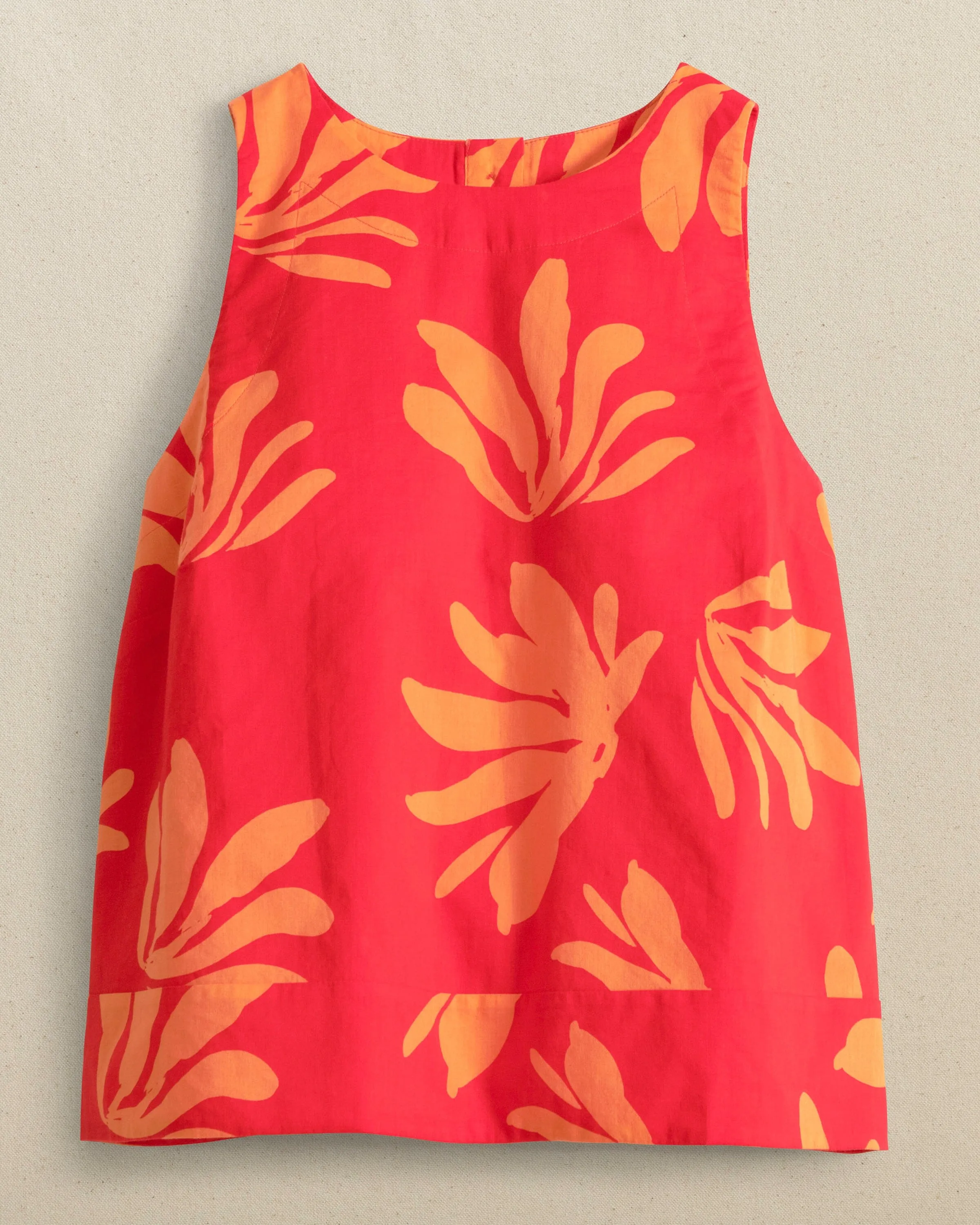 Simone Leafy Luxe Printed Tank - Poppy Red