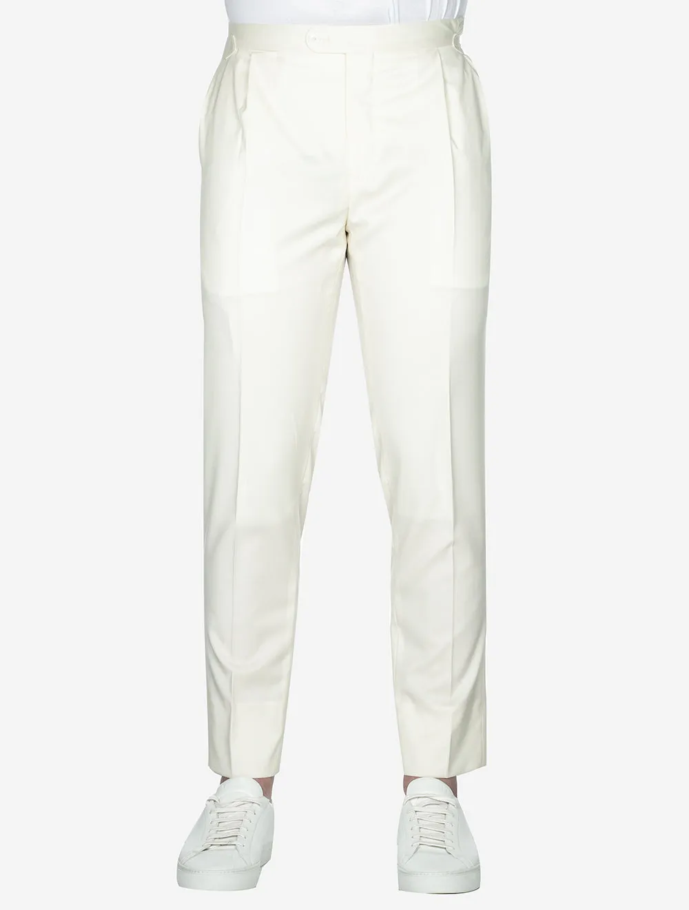 Single Pleat Trouser Cream