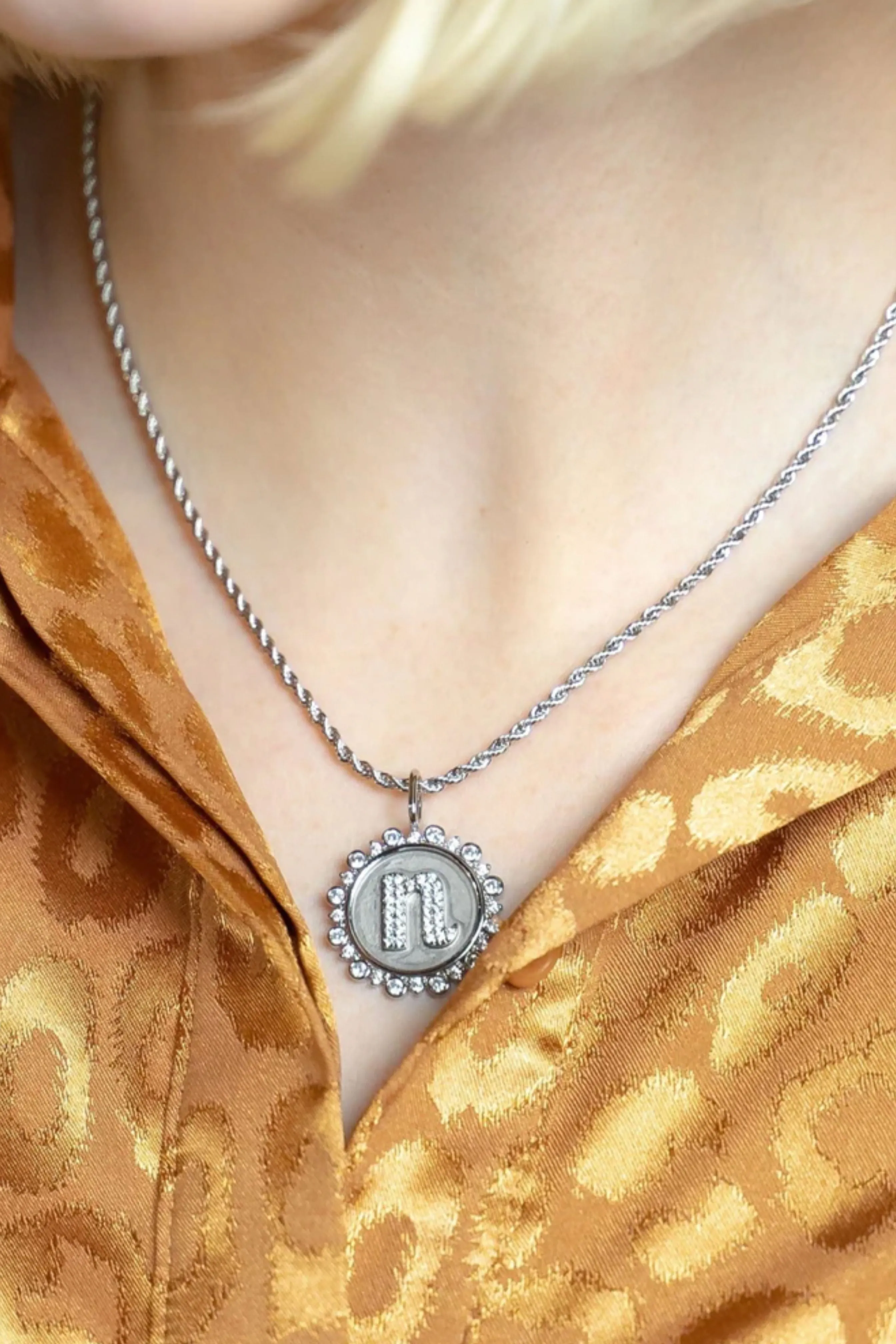 Sis Kiss Vintage Coin Initial Charm