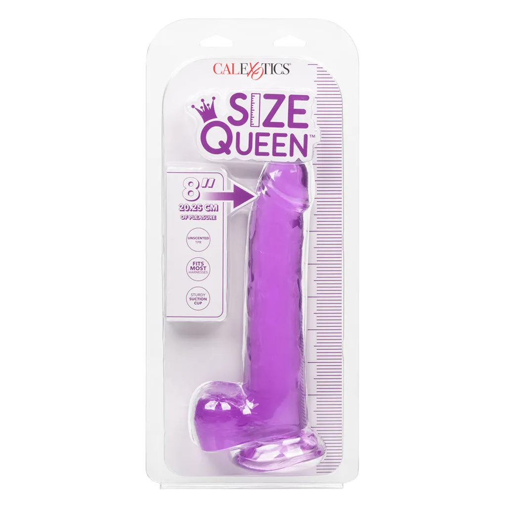Size Queen 8 Inch Jelly Dildo in Purple