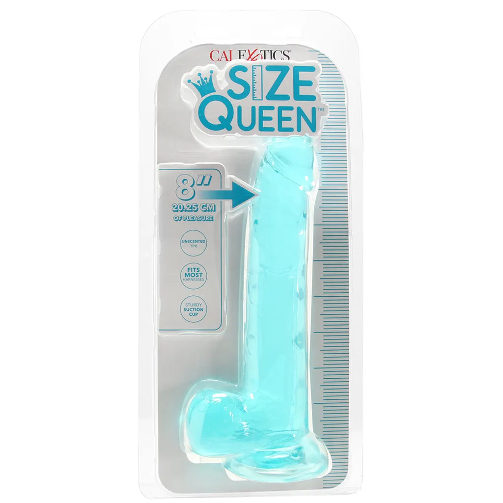 Size Queen 8 Inch Jelly Dildo in Teal