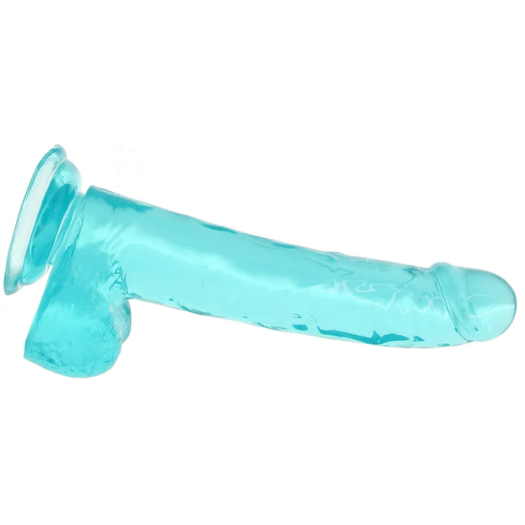 Size Queen 8 Inch Jelly Dildo in Teal