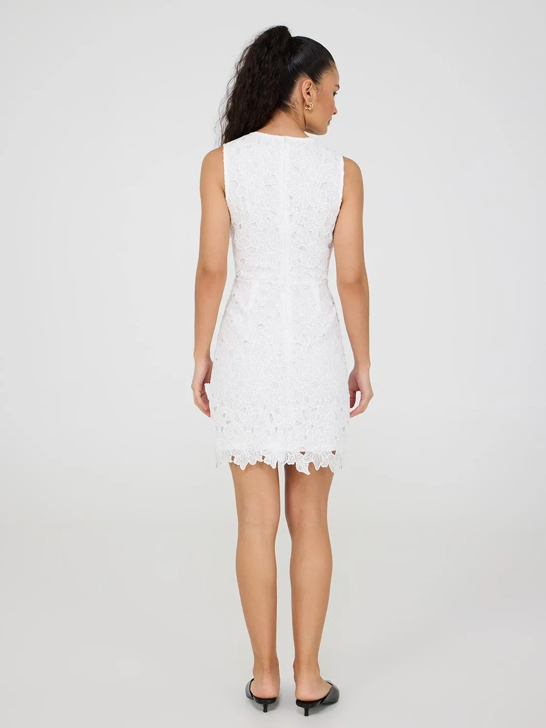 Sleeveless Lace Sheath Dress