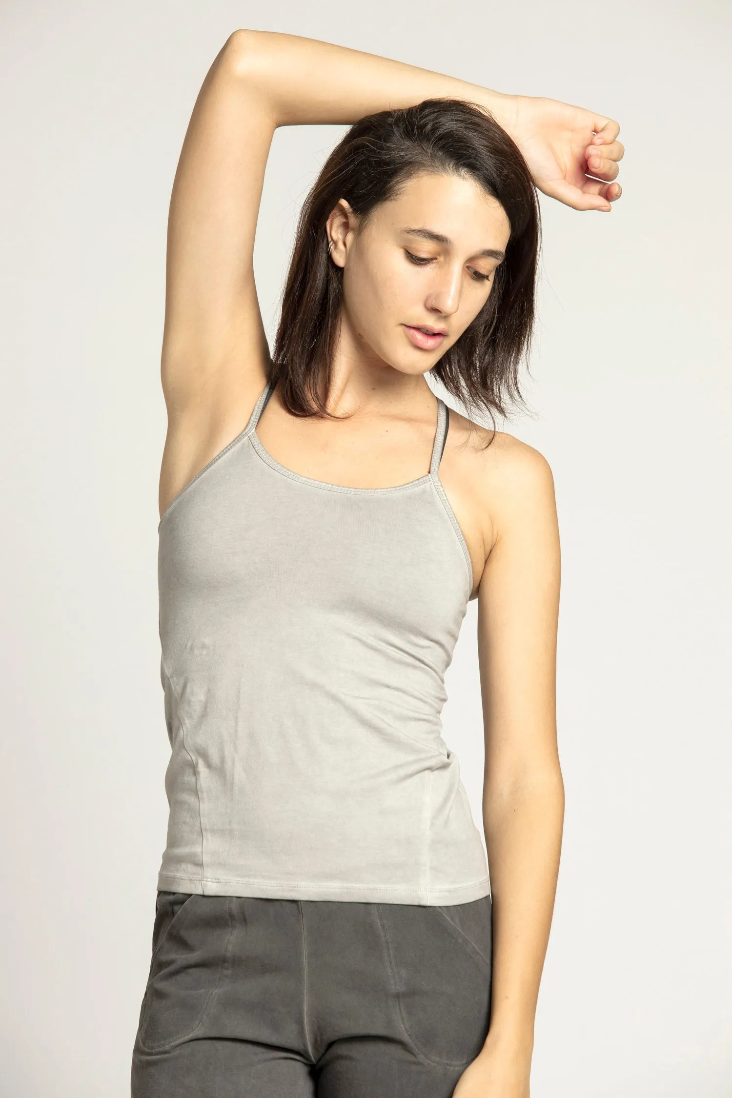 Stonewash Criss Cross Tank Top