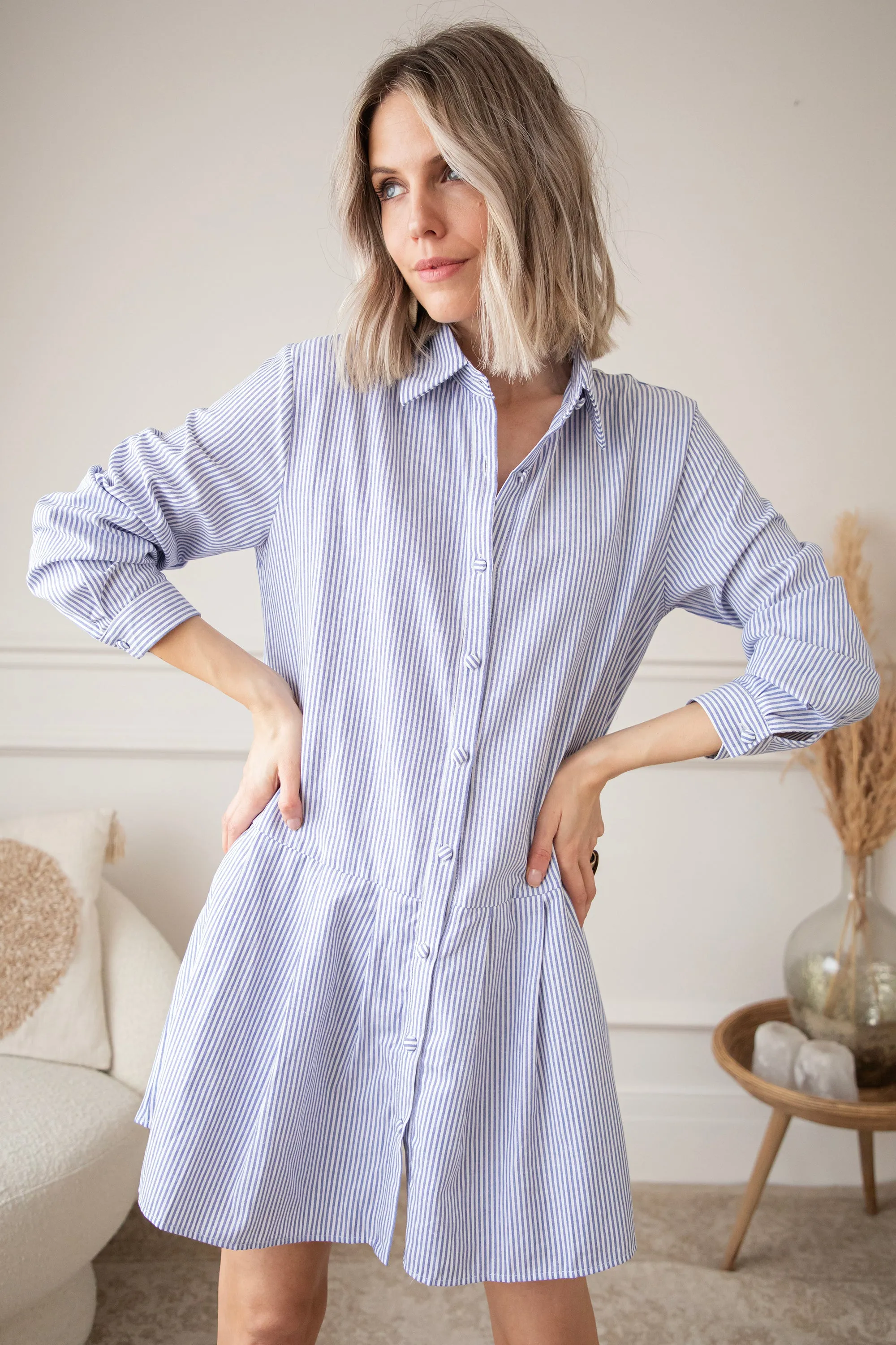 Stripe Affair Blue/White - Jurk