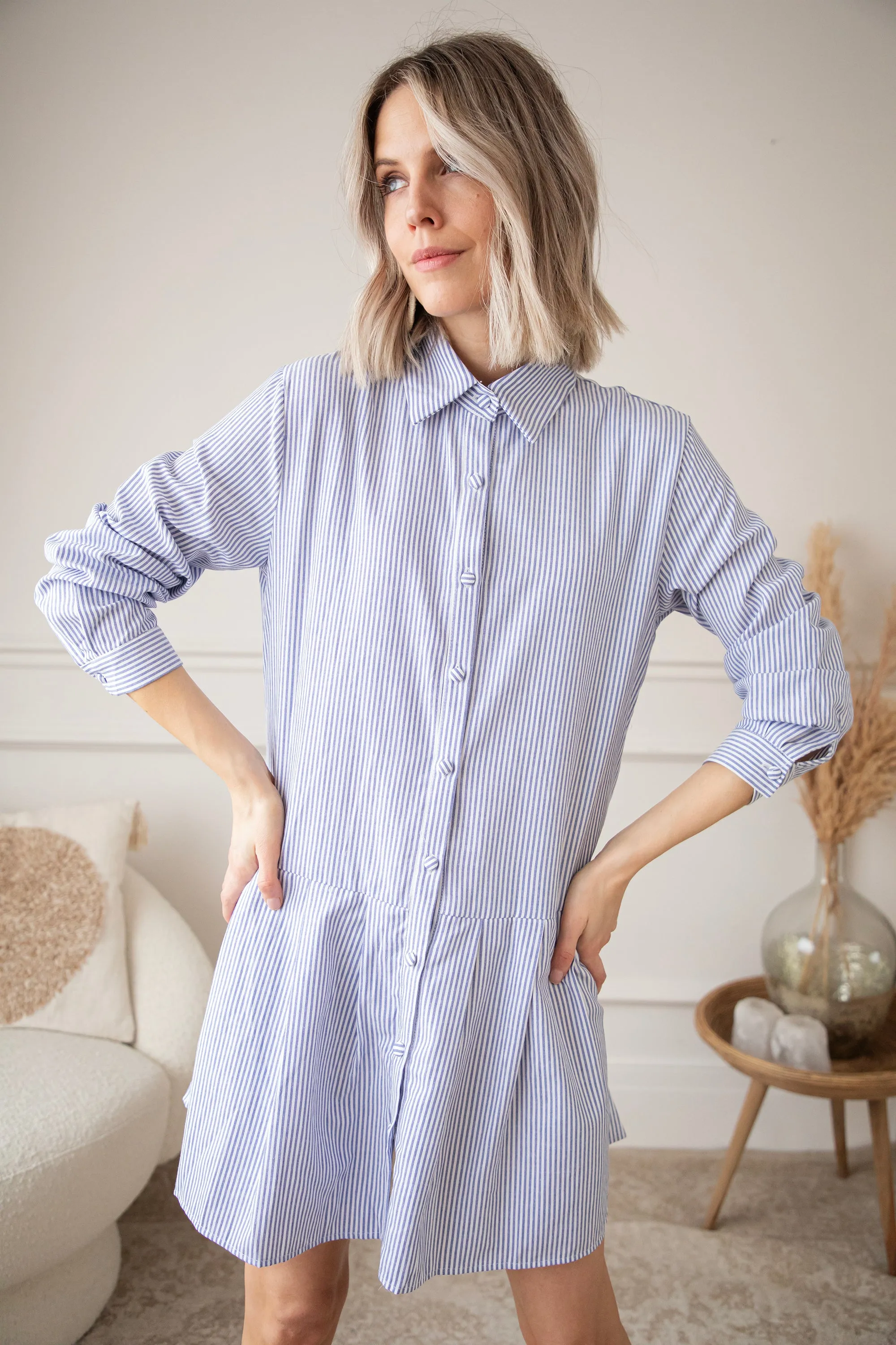 Stripe Affair Blue/White - Jurk