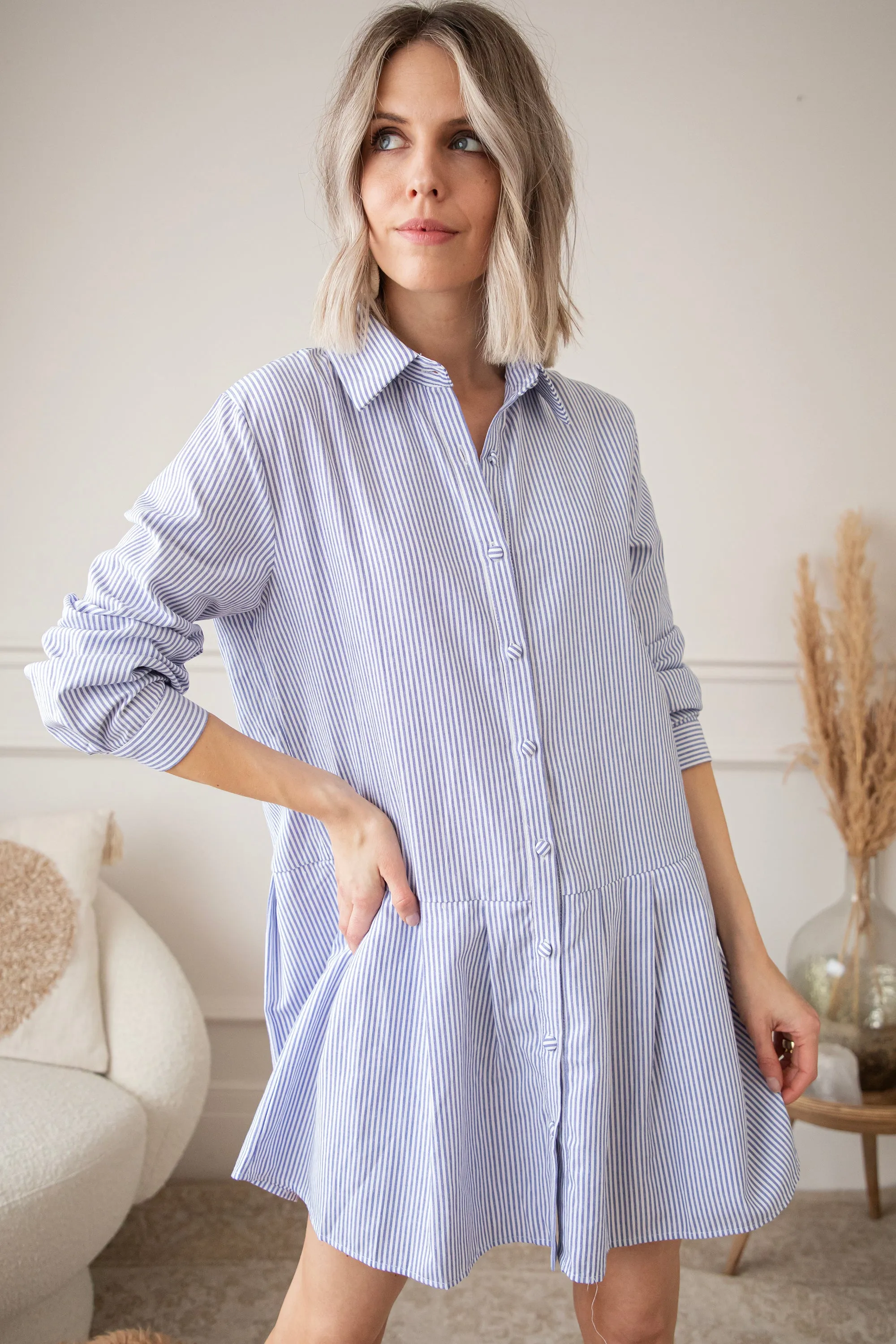 Stripe Affair Blue/White - Jurk