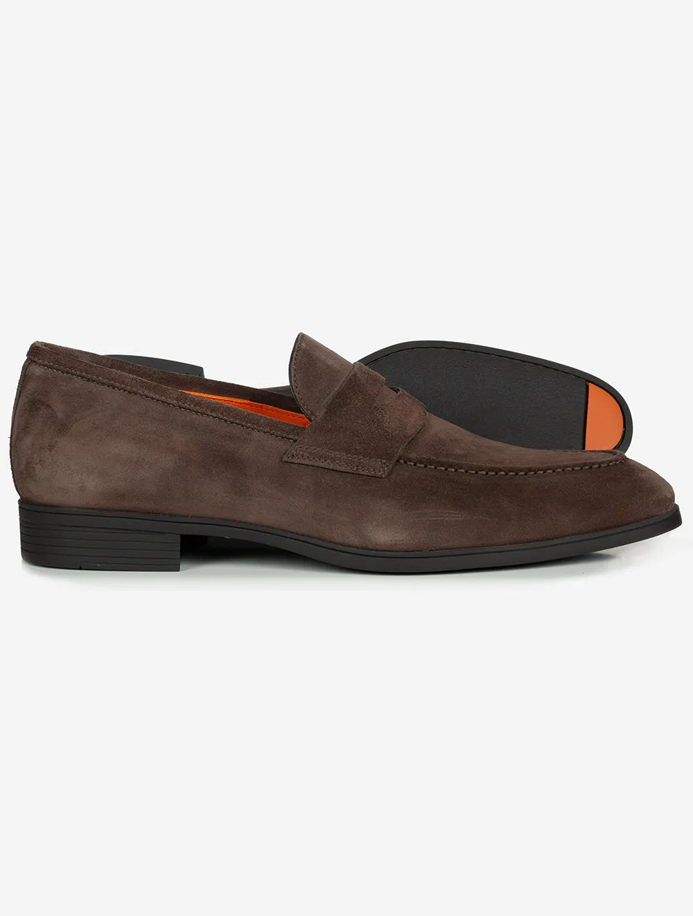 Suede Penny Loafer Brown