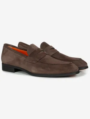 Suede Penny Loafer Brown