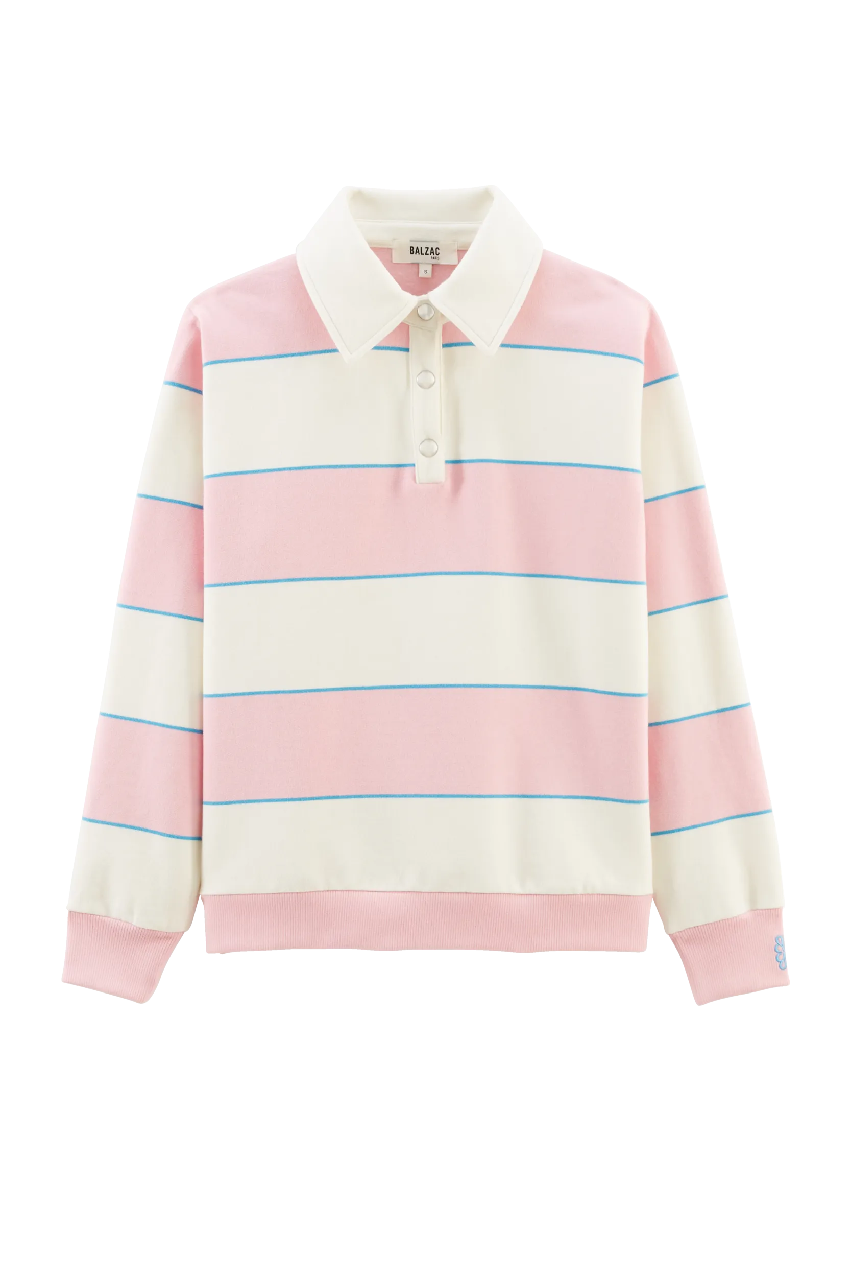 Sweat-shirt Diego rayures rose clair