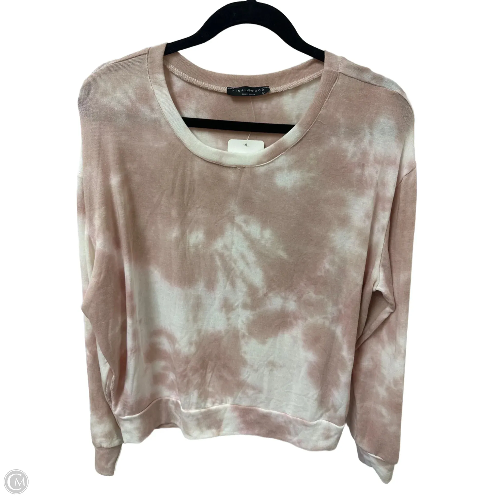 Sweater By Final Touch In Tie Dye Print, Size: L