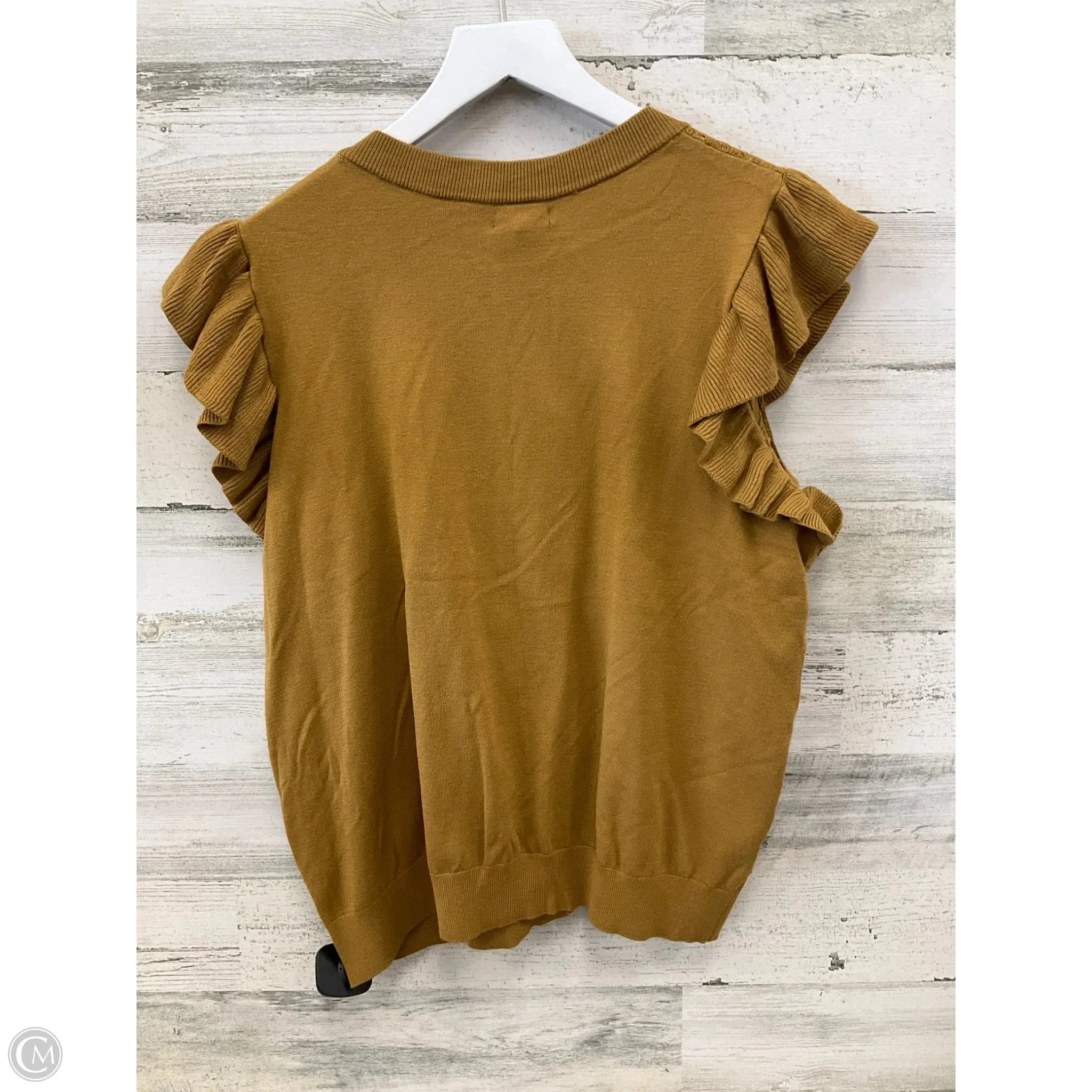 Sweater Short Sleeve By Who What Wear In Tan, Size: Xxl