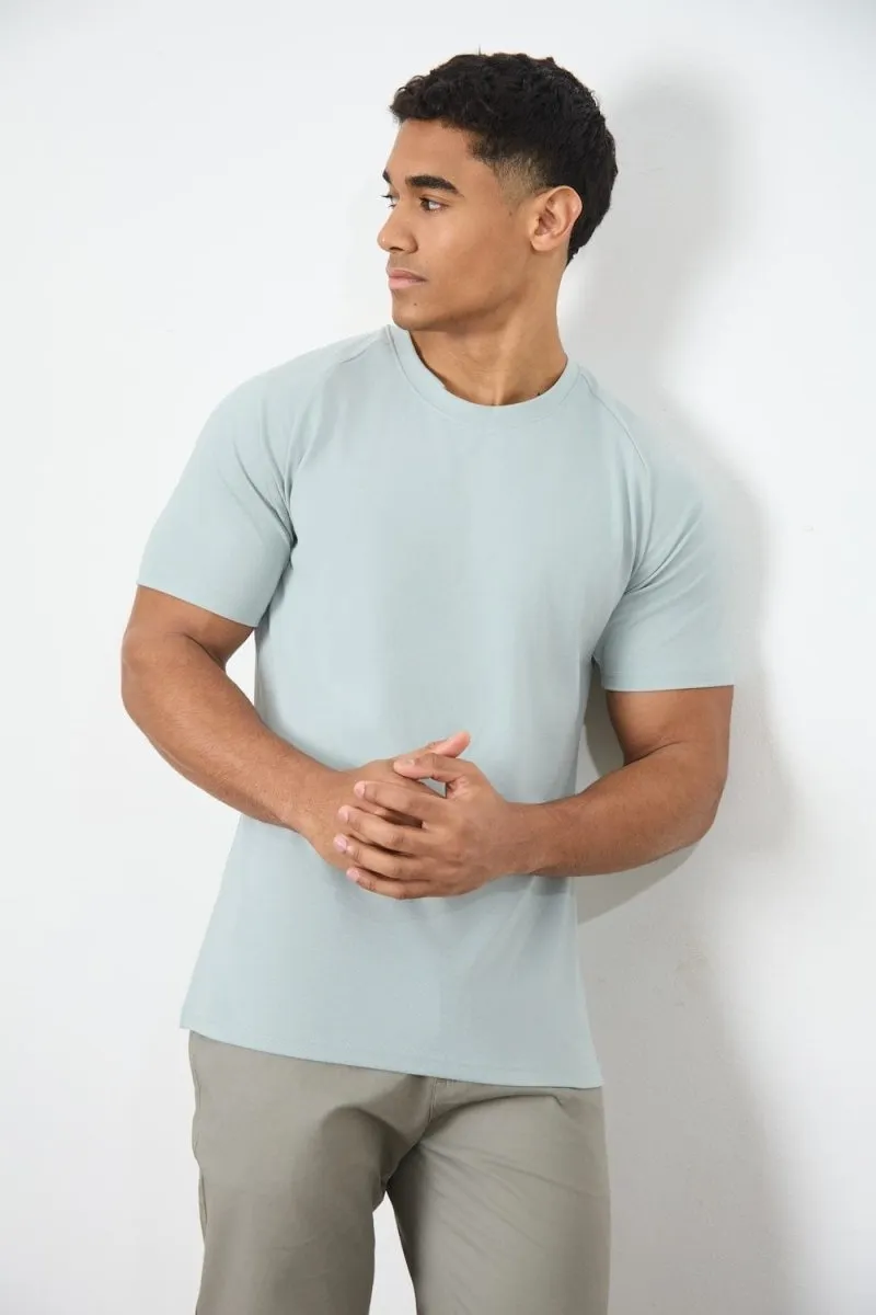 Textured Jersey T-Shirt in Sage