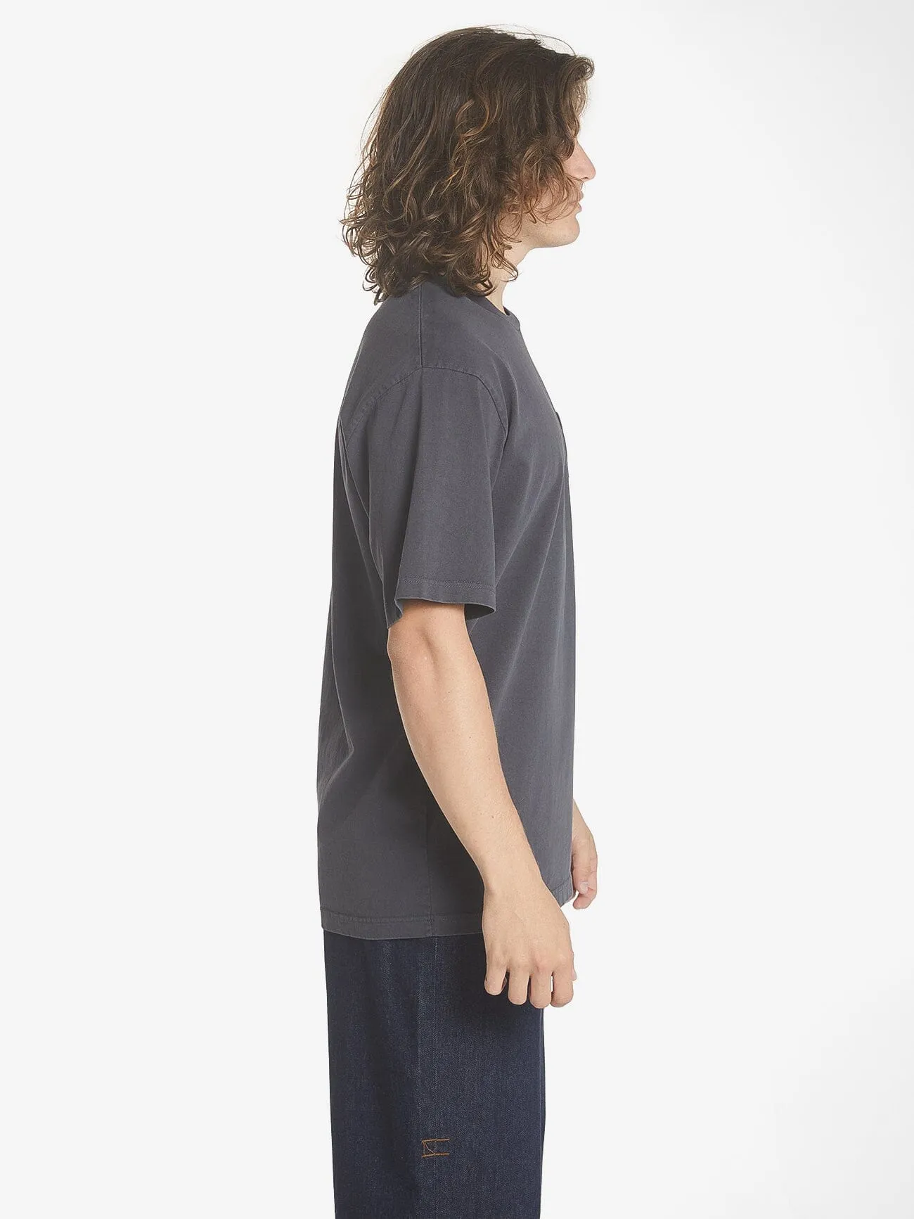 Thrills Union Oversize Fit Pocket Tee - Dark Charcoal