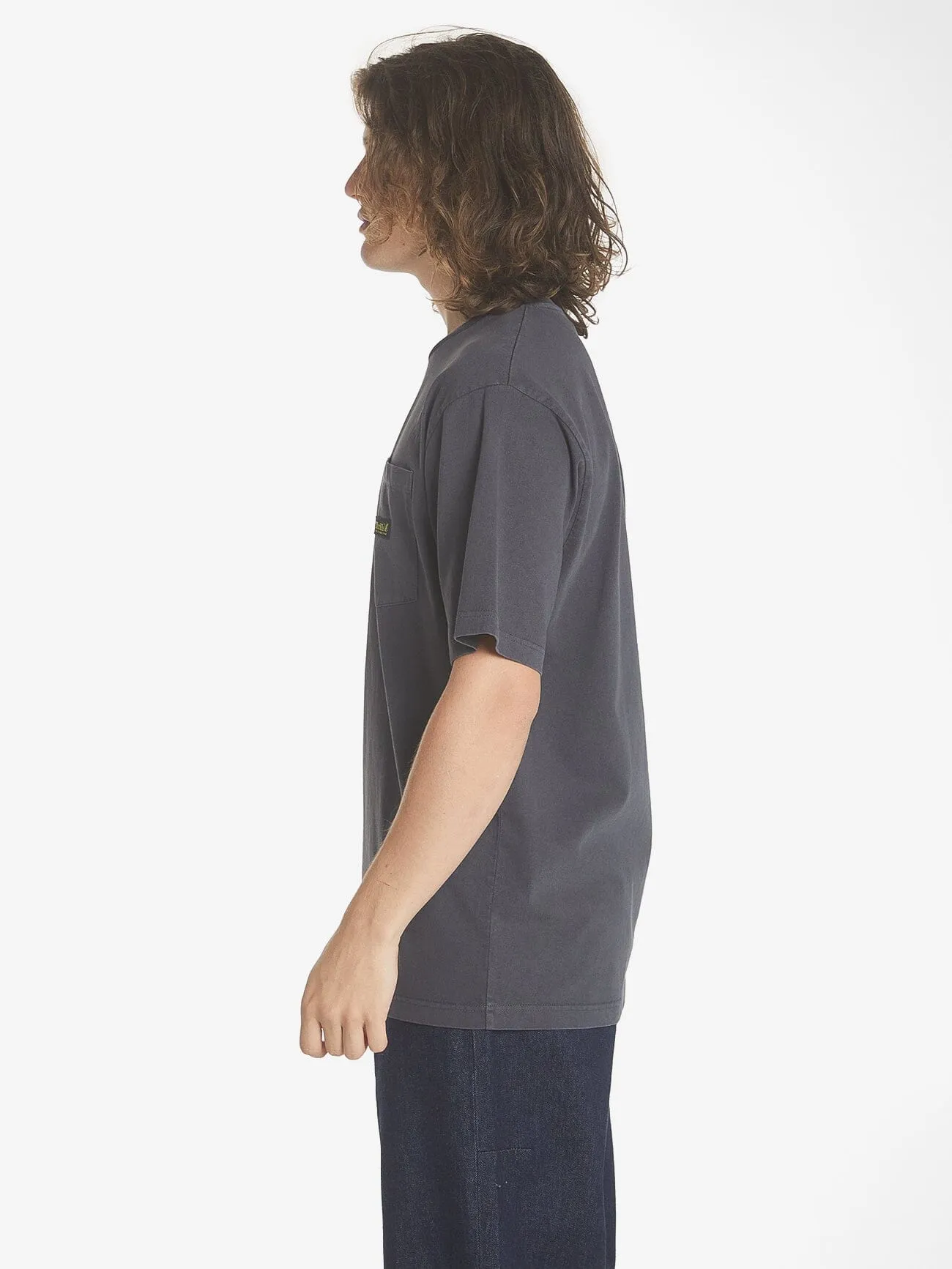 Thrills Union Oversize Fit Pocket Tee - Dark Charcoal