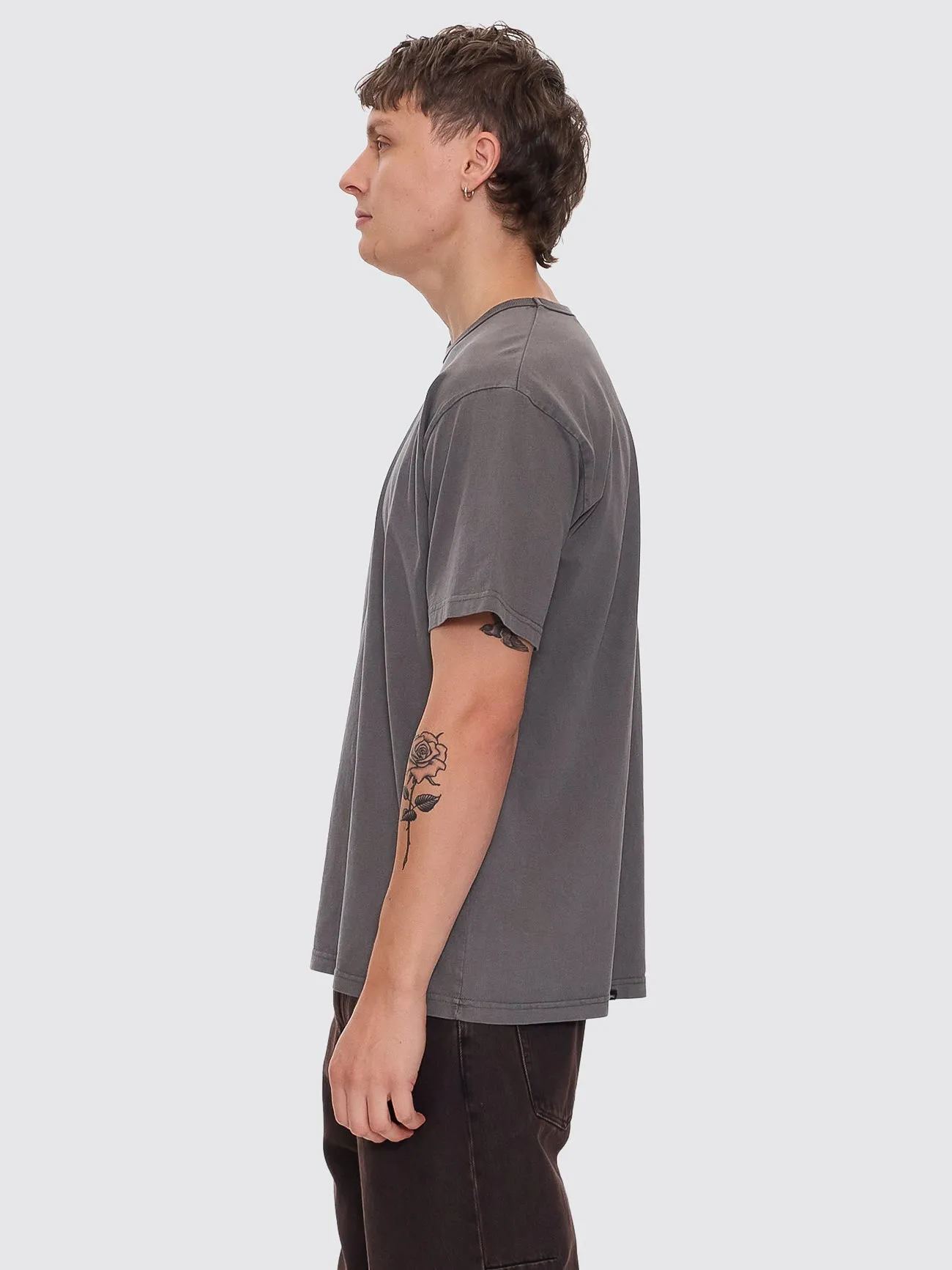 Thrills Workwear Embro Merch Fit Tee - Charcoal Rose