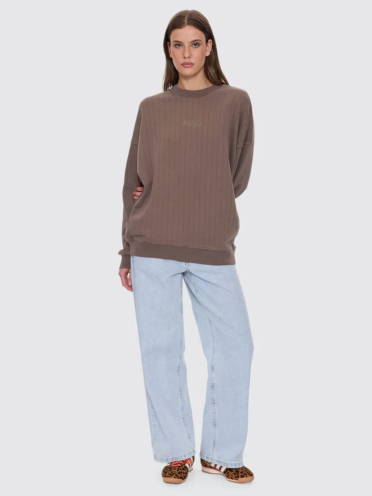 Thrills Workwear Rib Cocoon Panel Crew - Falcon