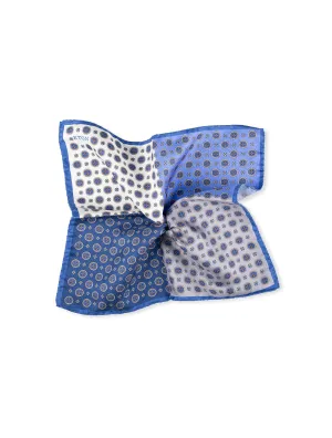 Tile Silk Pocket Square - Navy