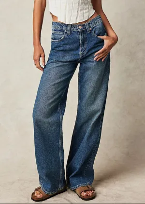 Tinsley Baggy High-Rise Jeans - Hazey Blue