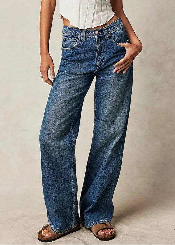 Tinsley Baggy High-Rise Jeans - Hazey Blue
