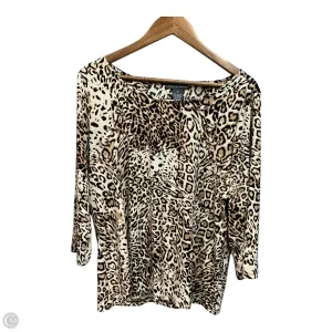 Top 3/4 Sleeve By Chelsea And Theodore In Animal Print, Size: Xl