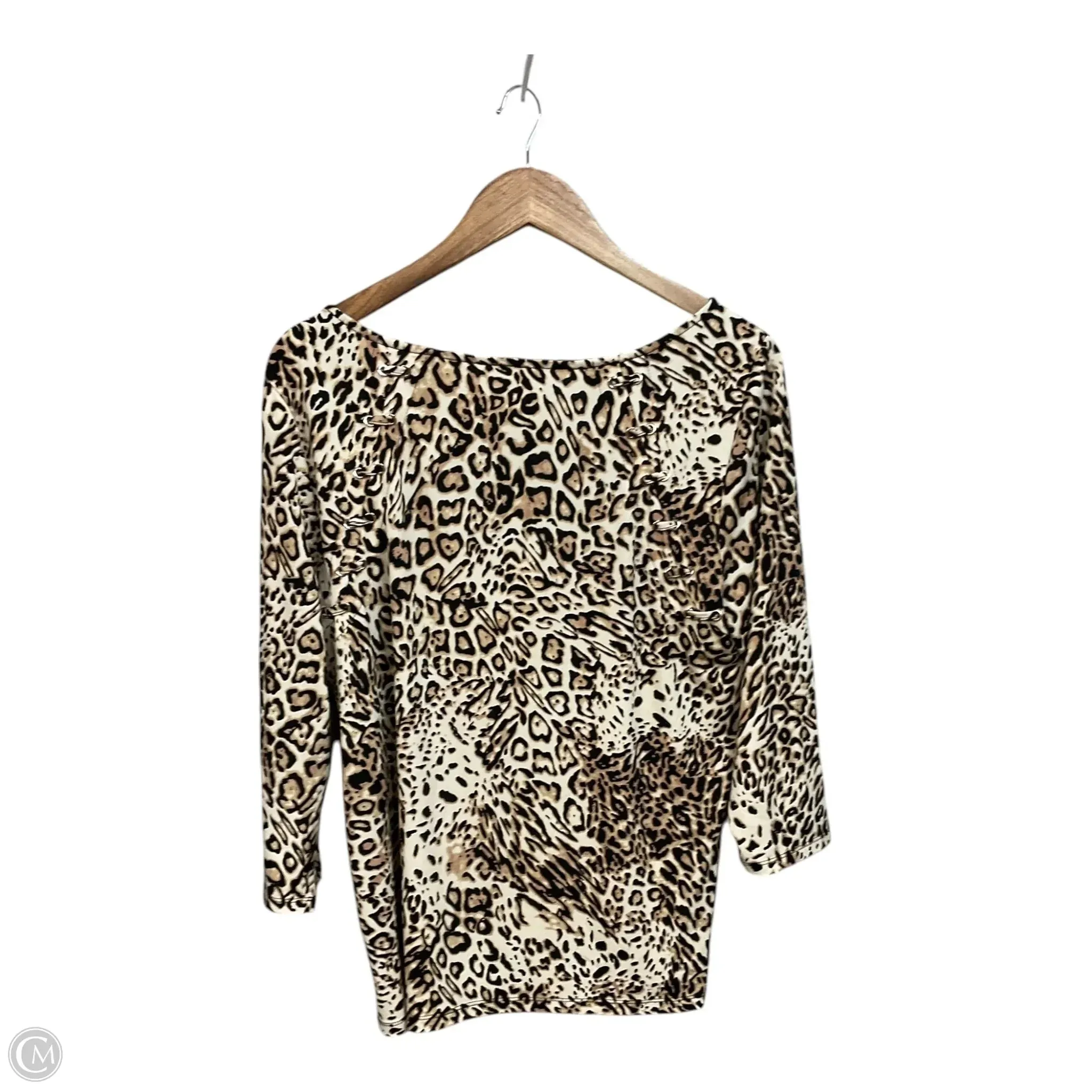 Top 3/4 Sleeve By Chelsea And Theodore In Animal Print, Size: Xl