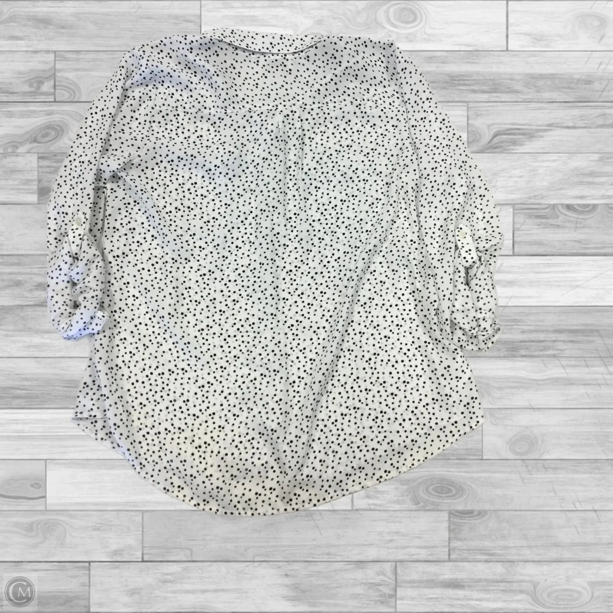 Top Long Sleeve By Loft In Polkadot Pattern, Size: Lp