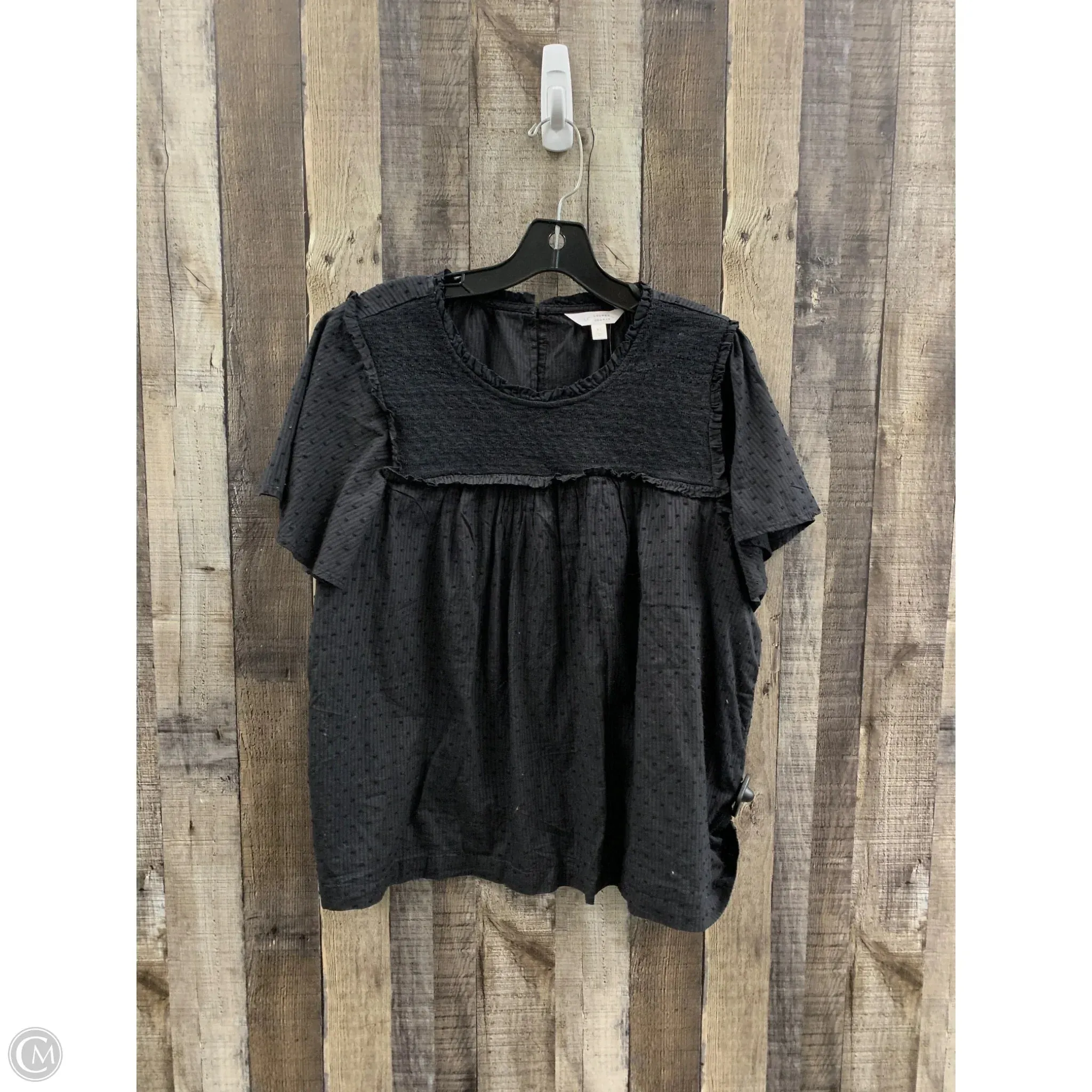 Top Short Sleeve Basic By Lc Lauren Conrad In Black, Size: Xl