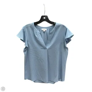 Top Short Sleeve By Calvin Klein In Blue & Brown, Size: M