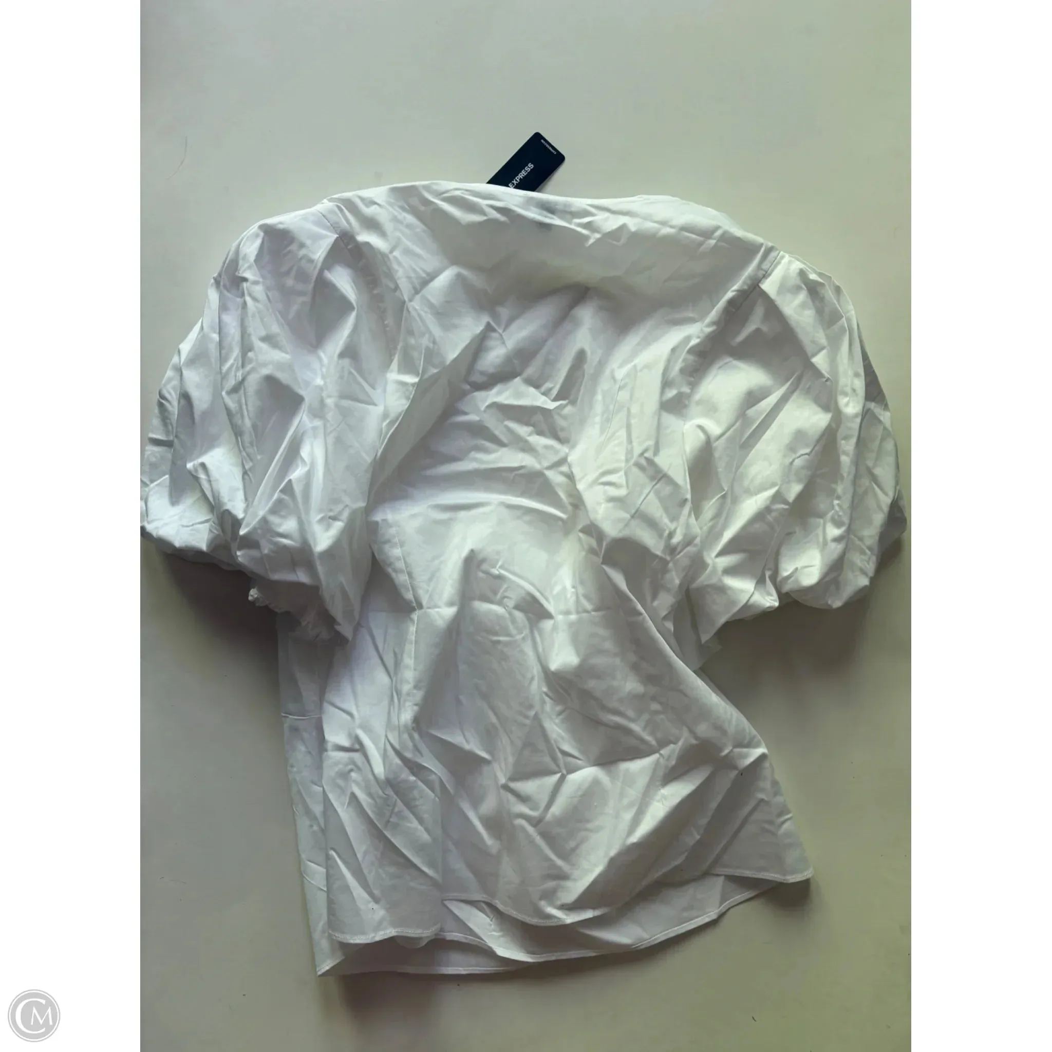 Top Short Sleeve By Express In White, Size: L