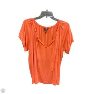 Top Short Sleeve By Lauren By Ralph Lauren In Orange, Size: Xl