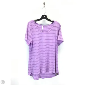 Top Short Sleeve By Lularoe In Purple, Size: Xl