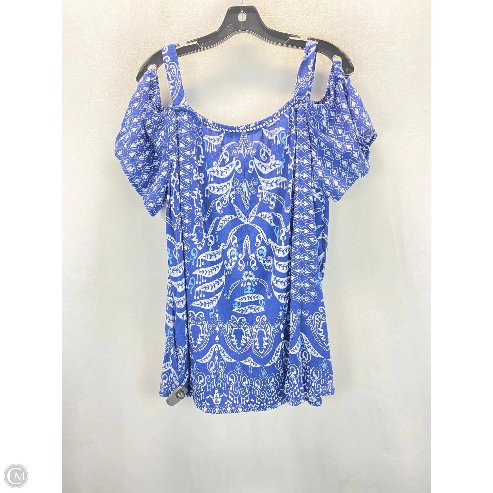 Top Short Sleeve By New Directions In Brown & White, Size: Xl