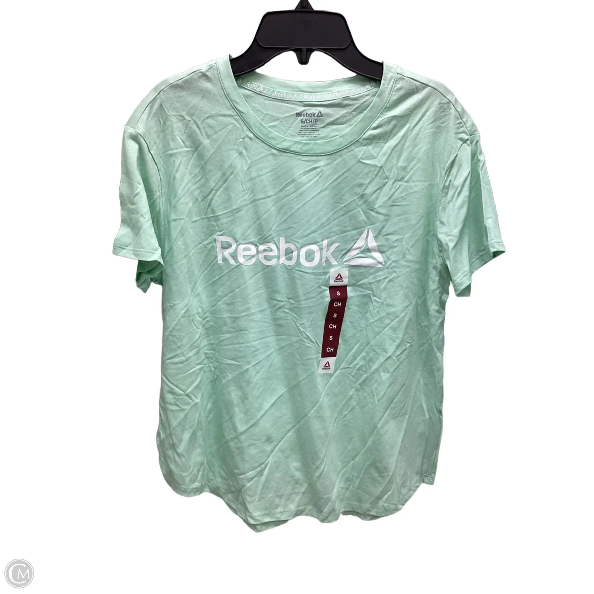 Top Short Sleeve By Reebok In Green, Size: S