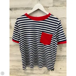 Top Short Sleeve By Shein In Blue & Red & White, Size: L
