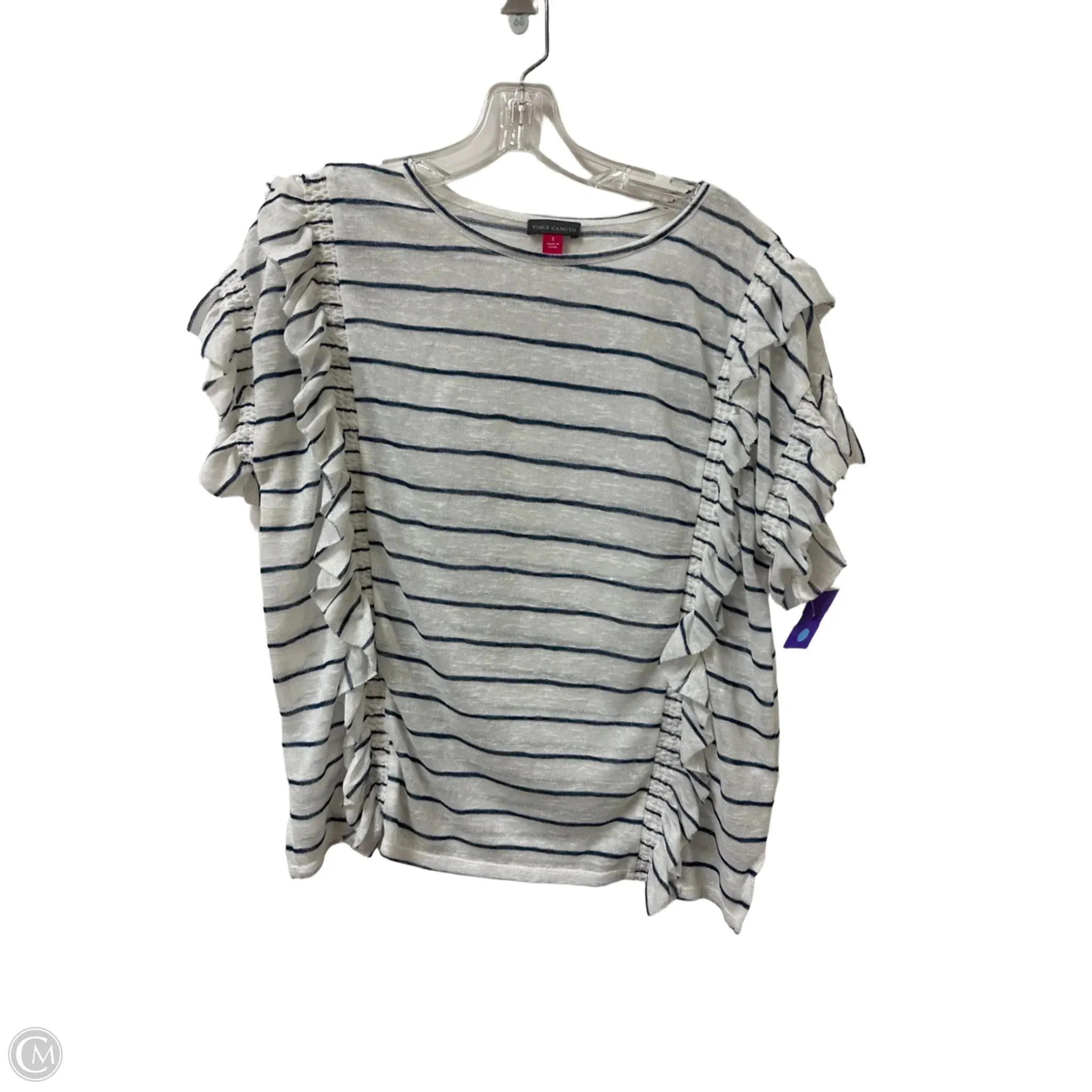 Top Short Sleeve By Vince Camuto In White, Size: S