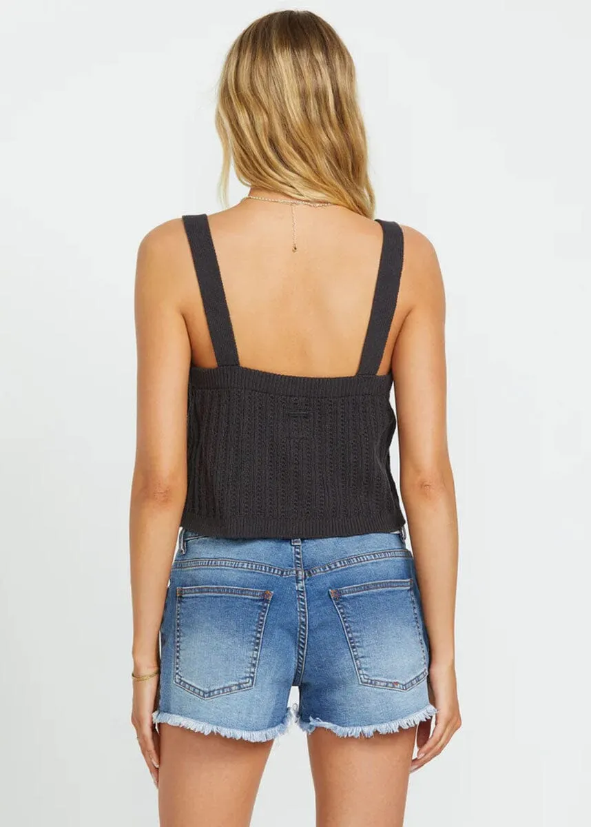 Tropic Rome Sweater Tank - Black Sands