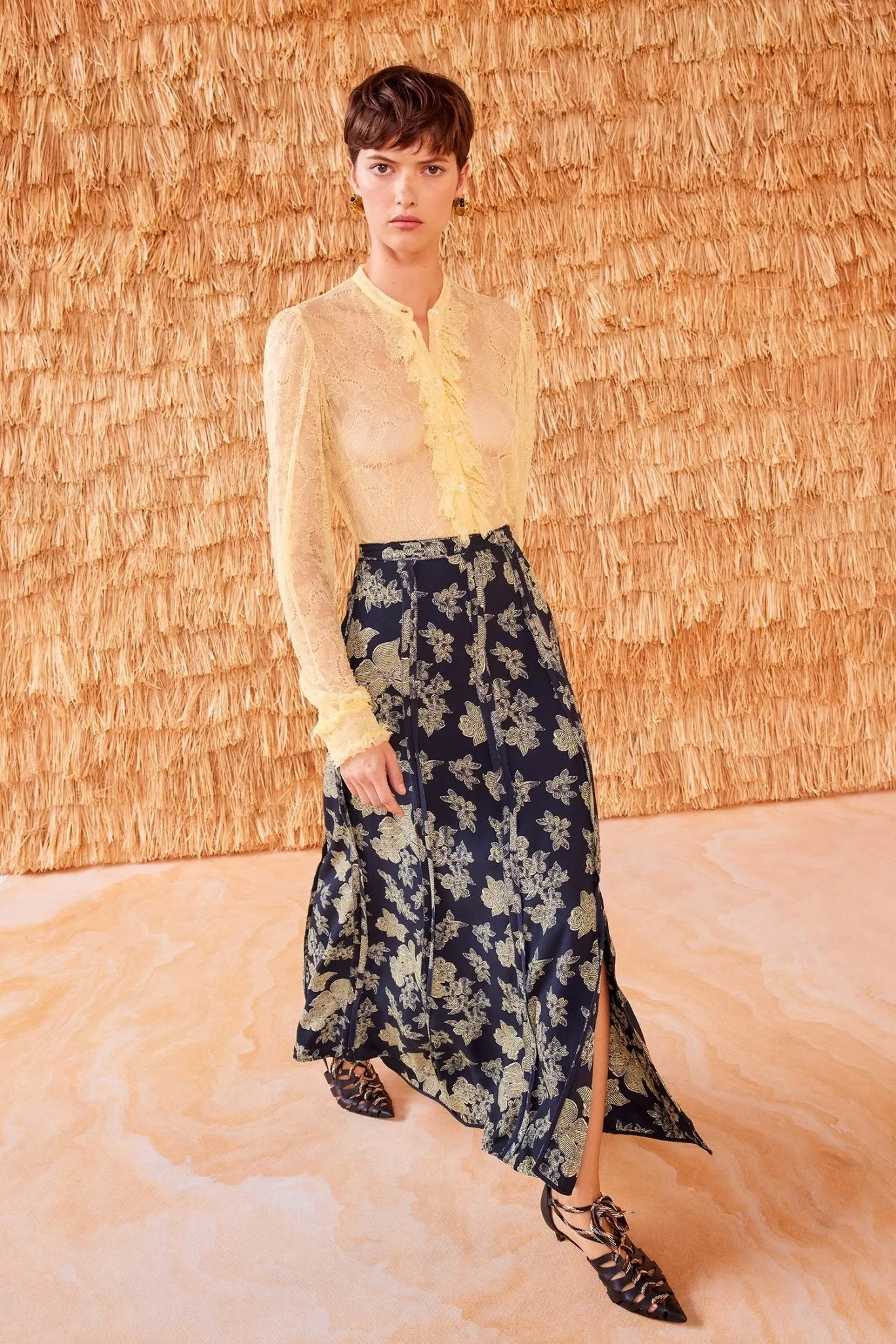 Ulla Johnson - Minuit Blue Floral Neema Skirt