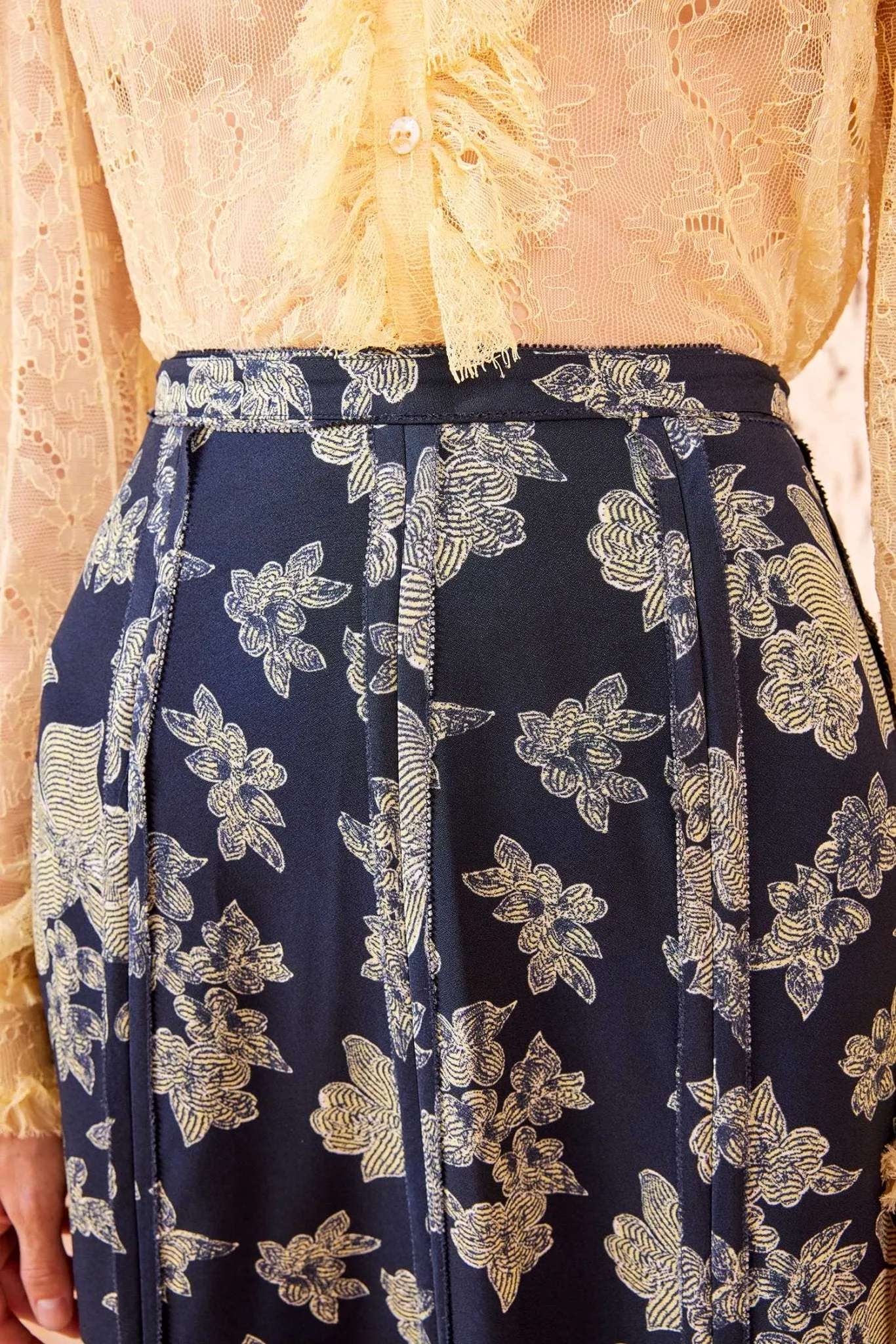Ulla Johnson - Minuit Blue Floral Neema Skirt
