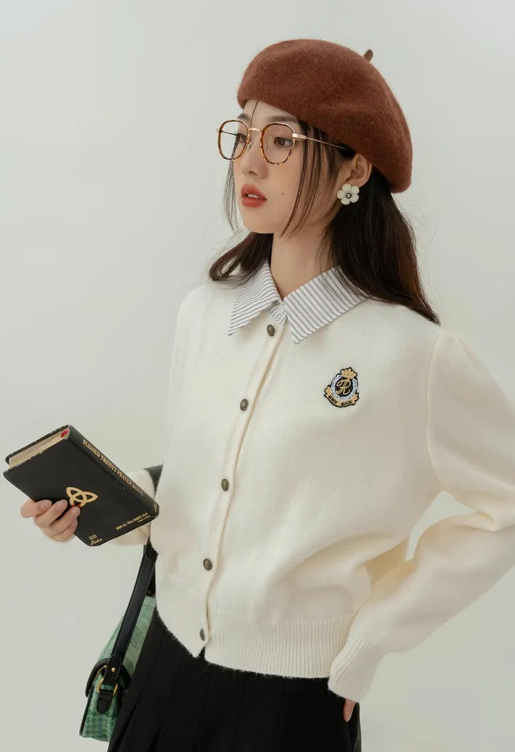 Varsity Faux Layered Cardigan (3 Colors)