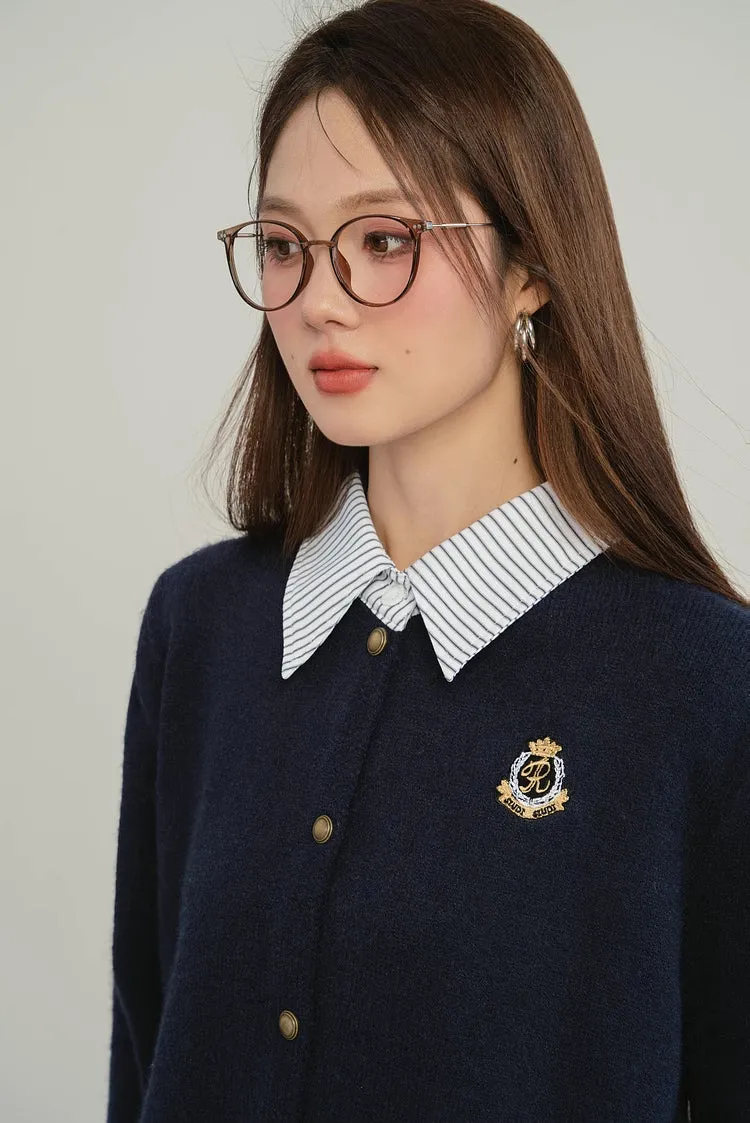 Varsity Faux Layered Cardigan (3 Colors)