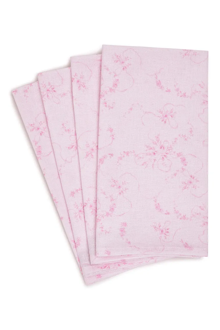 Vintage-Inspired Linen Napkins - Set of 4