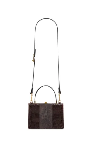 Vintage No.1 Bag in Chocolate Snakeskin & Black Stingray Leather