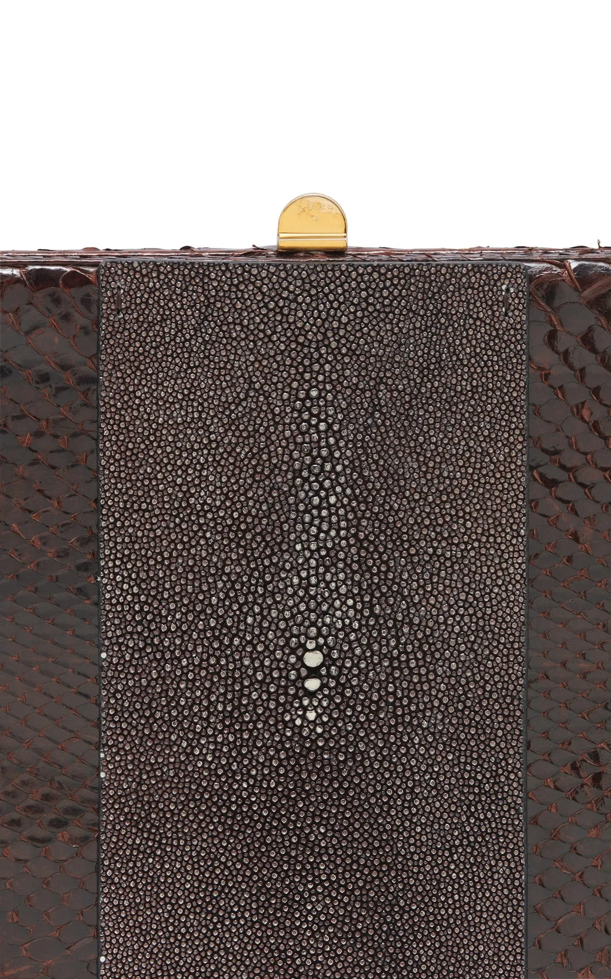 Vintage No.1 Bag in Chocolate Snakeskin & Black Stingray Leather
