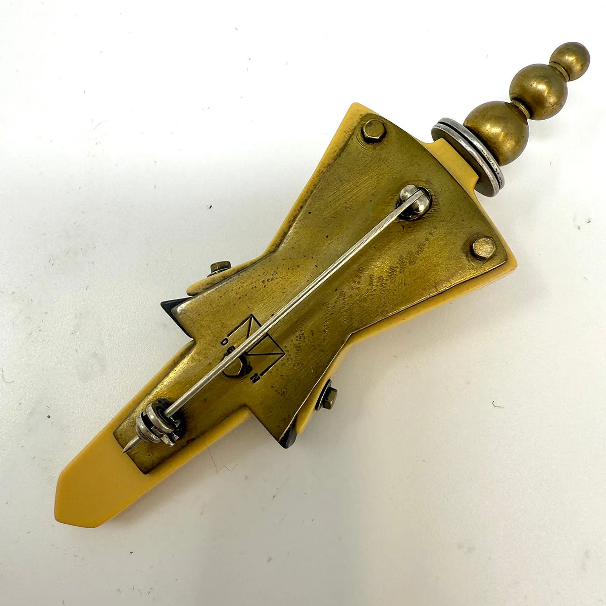Vintage Thomas Mann Mixed Metal Woman Pin