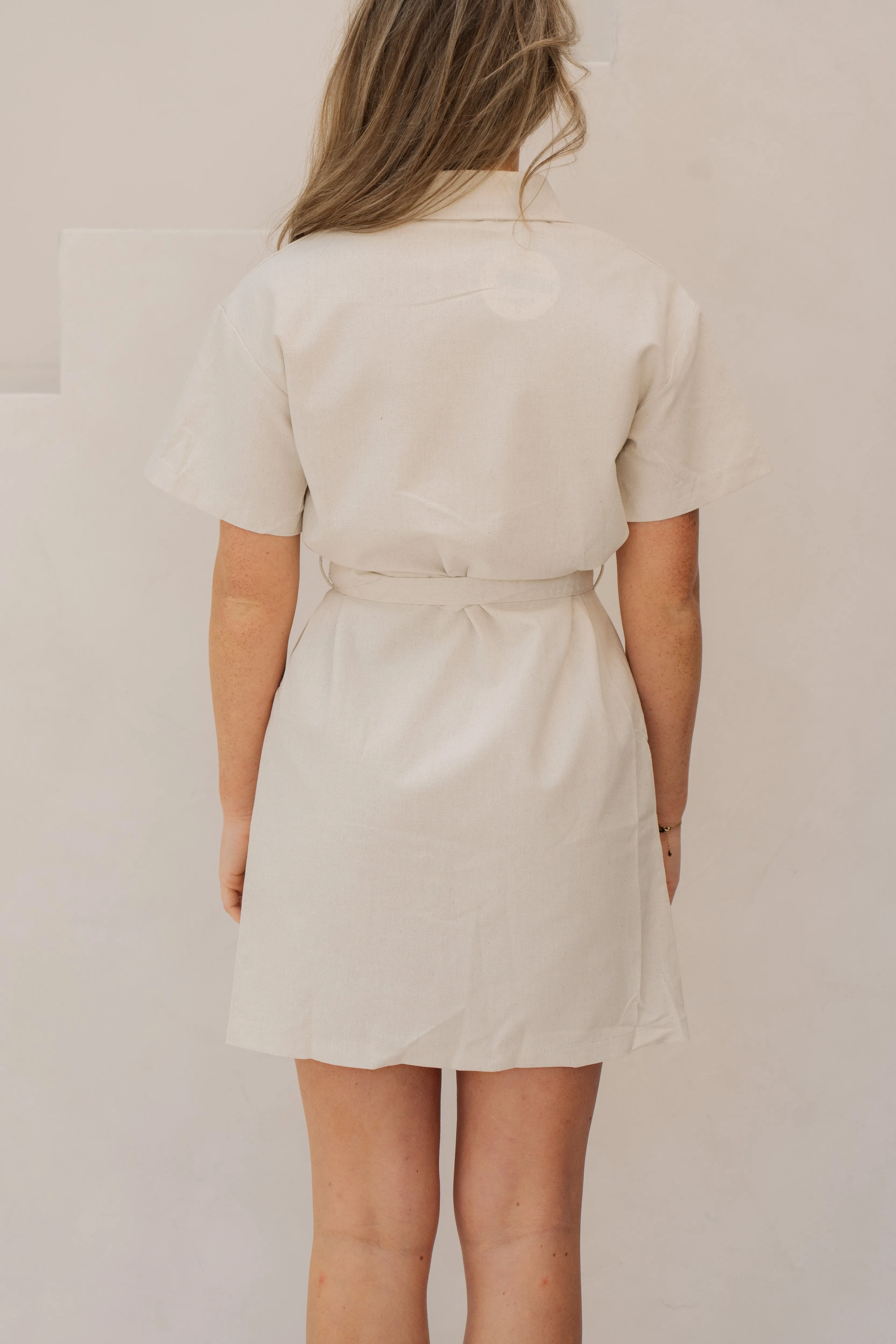 Wave dress beige