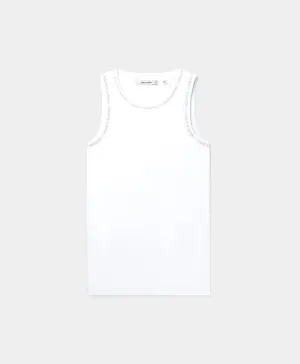White Erib Tank Top Mens