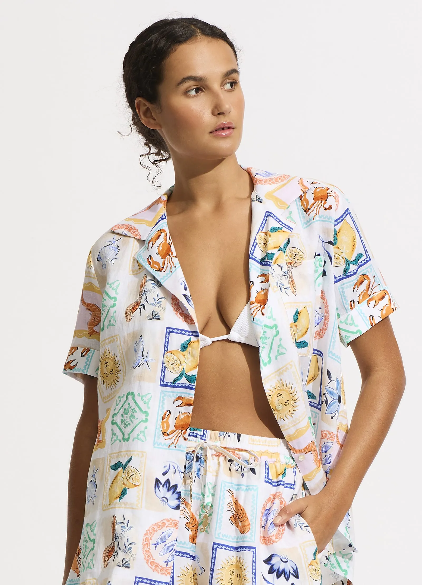 Wish You Were Here Short Sleeve Shirt - Atoll Blue