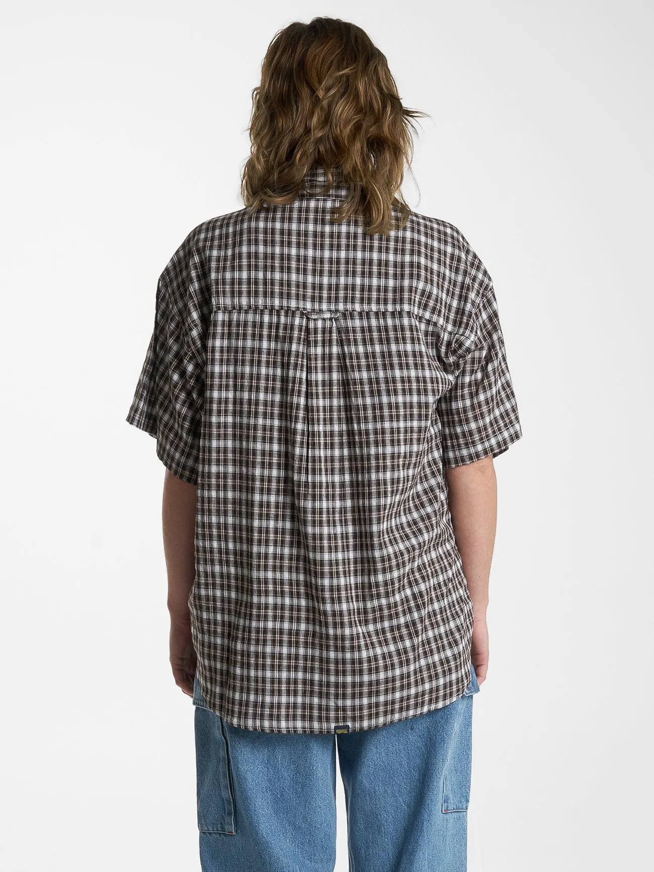 Womens Hard Yakka X Thrills Short Sleeve Check Shirt - Postal Brown