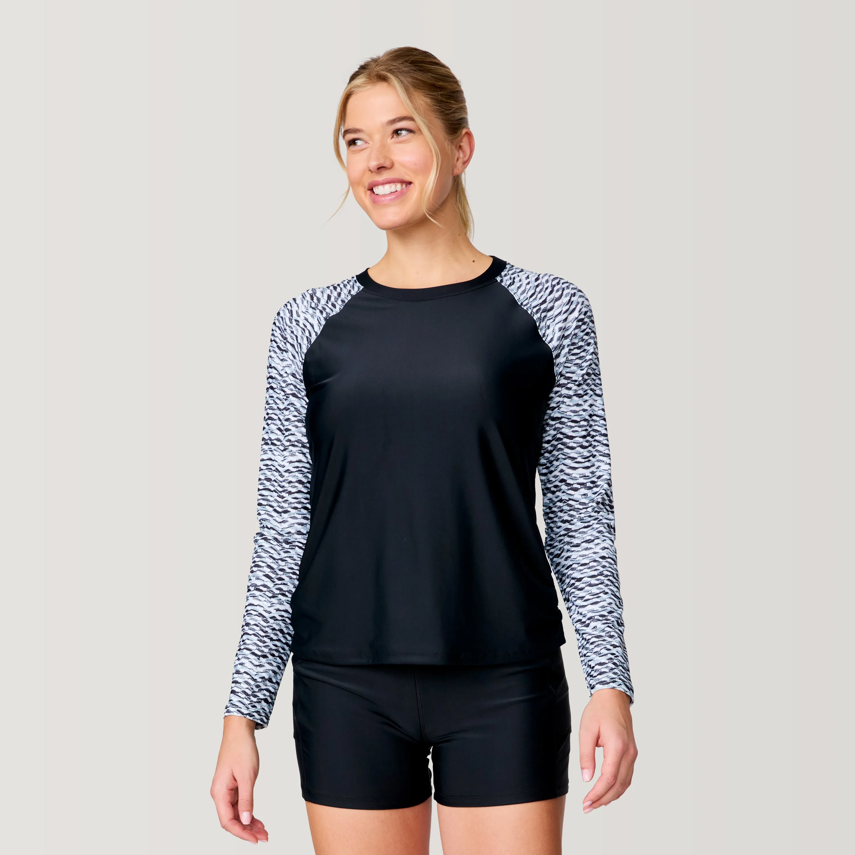 Women's Long Sleeve Swim Shirt with Built-in Bra